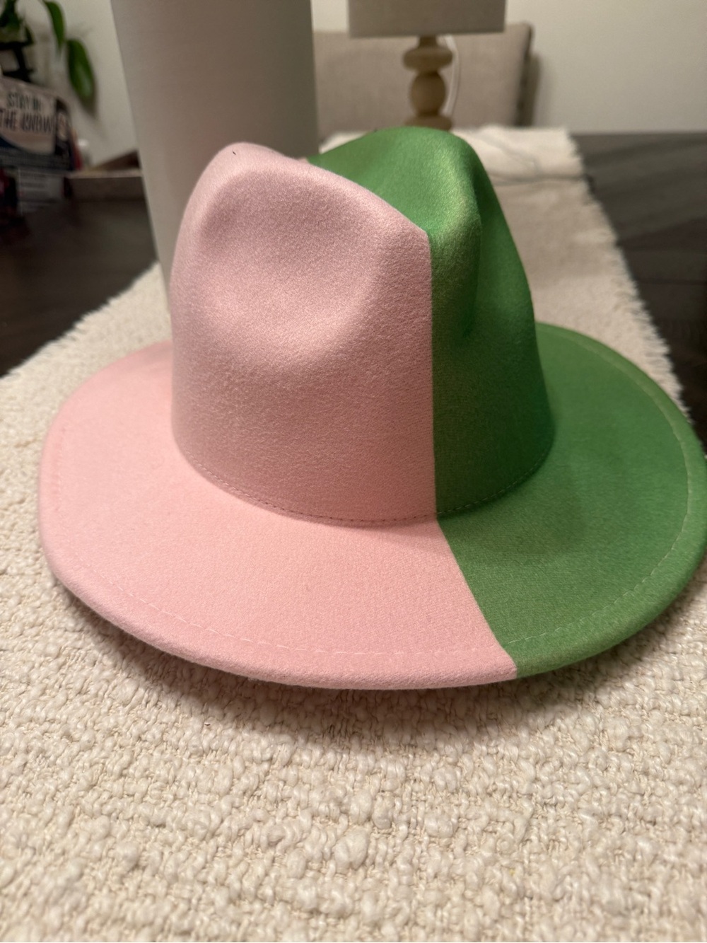 Pink & Green Fedora Hat